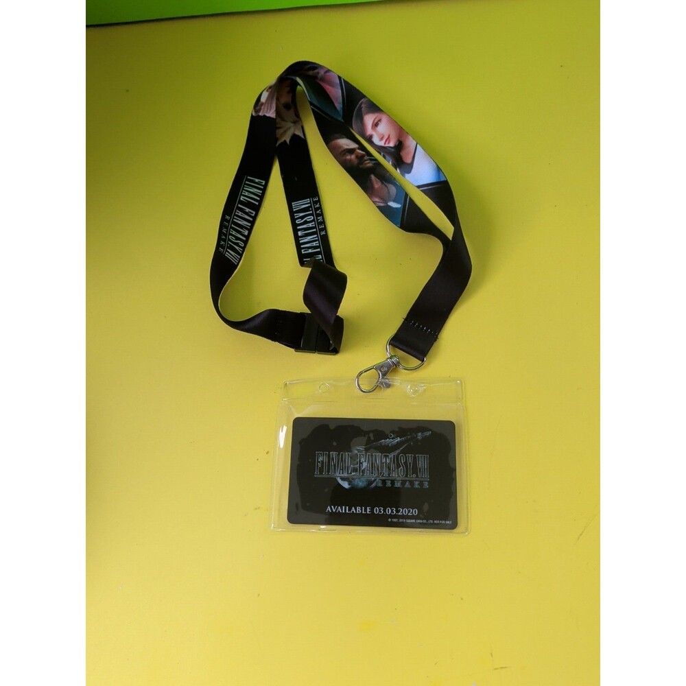 Final Fantasy 7 Remake Promo Lanyard Square Enix Playstation W/Promo Card
